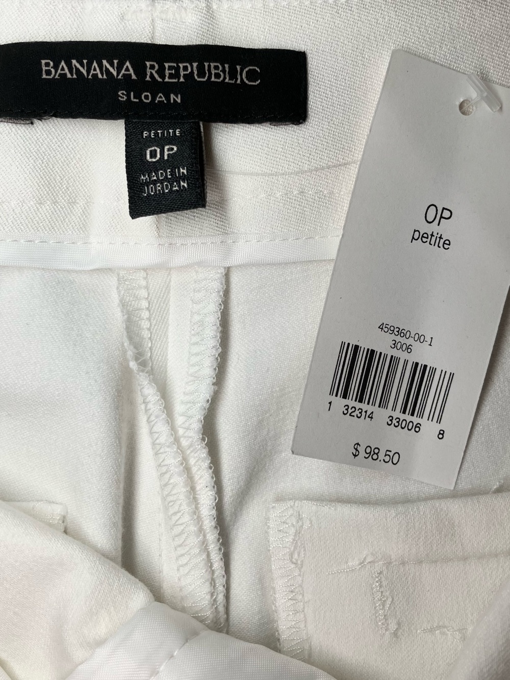 Banana Republic Sloan Pants in White/Black Womens 0P - Picture 6 of 9